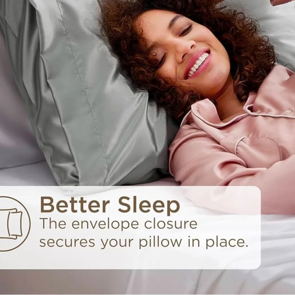 Satin Pillowcase for Hair and Skin,Super Soft and Cooling Cases 2 Pack Coral New - Picture 4 of 6